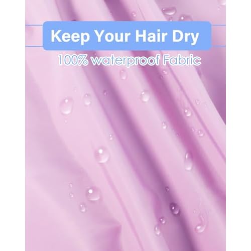 Aquior Shower Cap,Extra Adjustable Shower Caps for Women Double-Layer Waterproof Reusable Hair Cap, Large Size Hair Cap for All Hair,for Girls Spa Bath,Soft and Comfortable (Purple)