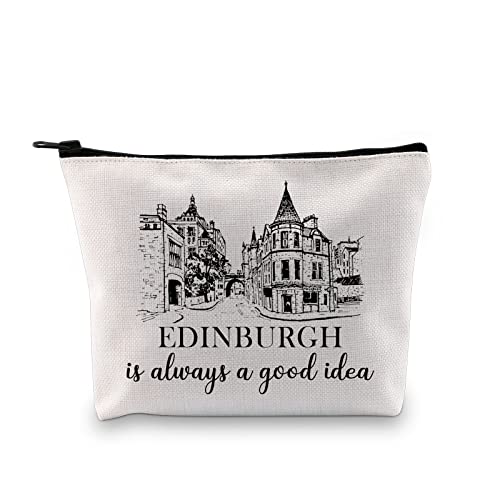 Edinburgh Surprise Trip Gift Edinburgh Weekend Break Away Gift Scotland Trip Gift Edinburgh Scotland Souvenir Travel Zipper Makeup Bag (Good Idea Edinburgh Bag)