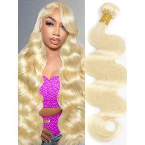 613 Blonde Body Wave Bundles Human Hair 18 Inch 613 Bundle 100% Unprocessed 12A Grade Brazilian Virgin Hair Bundles 1 Single Bundle Human Hair 613 Blonde Bundle