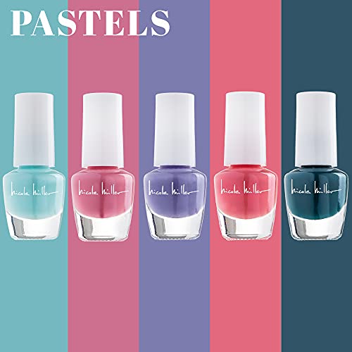 Nicole Miller Mini Nail Polish Set - 30 Mini Glossy and Trendy Nail Polish Colors, Fingernail and Toenail Polish for Women and Girls, Quick Dry Manicure