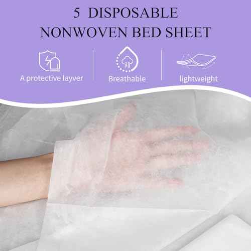 100PCS Disposable Bed Sheets 31.5" x 71", Non-Woven Fabric Massage Table and Spa Bed Covers, Breathable and Durable for Ultimate Hygiene and Comfort in Massage, Tattoo, and Spa Treatments (White)
