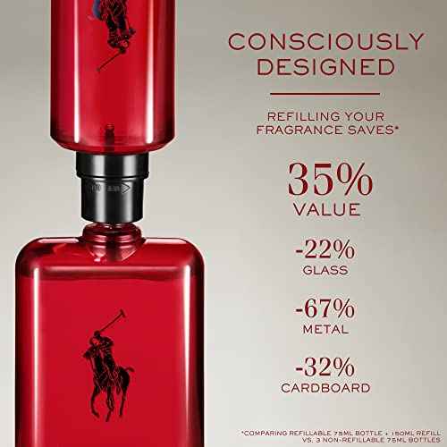 RALPH LAUREN FRAGRANCES - Polo Red - Eau de Toilette - Men's Cologne - Woody & Spicy - With Grapefruit, Saffron, and Redwood - Medium Intensity