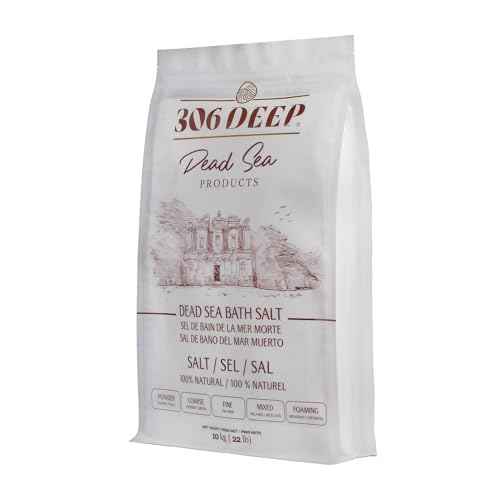 306 Deep Powder Dead Sea Salts for Soaking - 10 Kilograms of 0-1 mm 100% Dead Sea Salt Bath for Men and Women, Pure Bath Minerals with Magnesium, Zinc, Potassium for Soaks and Body Scrub