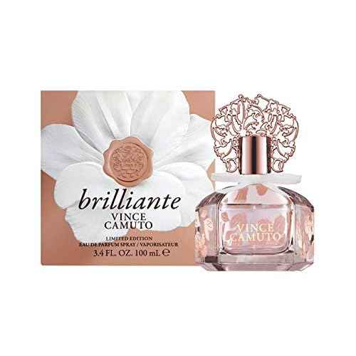 Vince Camuto Brilliante Eau de Parfum Perfume for Women, Sparkling White Floriental Fragrance, Notes of Gardenia Petals, Jasmine Sambac & Cashmere Woods, Long-Lasting Feminine Scent, 3.4 Fl Oz