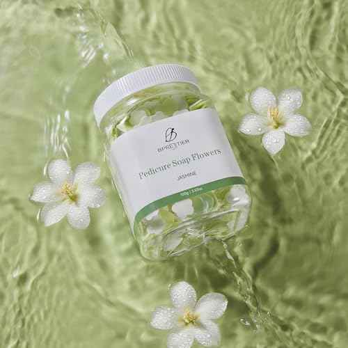 Pedicure Soap Flowers Foot Soak Petals Sheet for Softens Dead Skin Moisturizing Relaxing Spa Feet Birthday Pedi Nail Party (Jasmine)