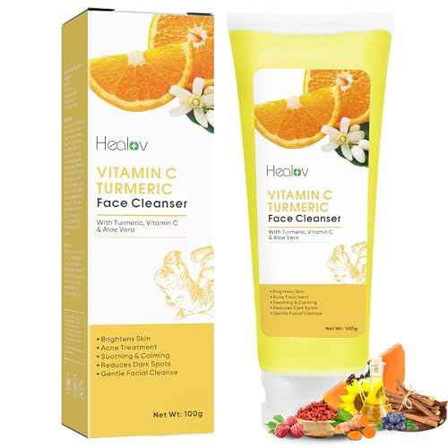 Turmeric Face Wash ? Skin Brightening Liquid Soap for Discoloration ? Natural Anti Aging Exfoliating Facial Cleanser for Spots, Acne, Sun Damage ? Turmeric Soap Skincare