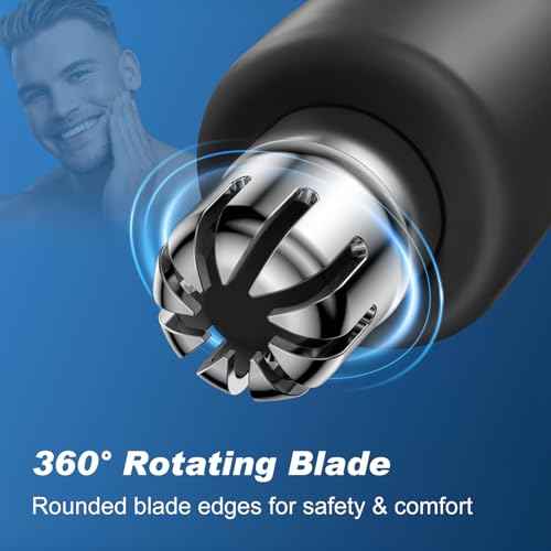 Precision Nose Hair Trimmer ? 360¡Æ Safe & Efficient Electric Trimming, USB Rechargeable, Waterproof, for Nose, Ear, Eyebrows, and Beard Grooming