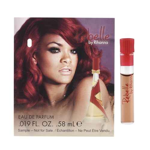 5 Rihanna perfume samples for women: Crush, Reb'l Fleur, Kiss, Rogue, and Rebelle. Fragrance sample vial bottles perfume Set. Great for small gift or to try before purchasing bigger bottles.