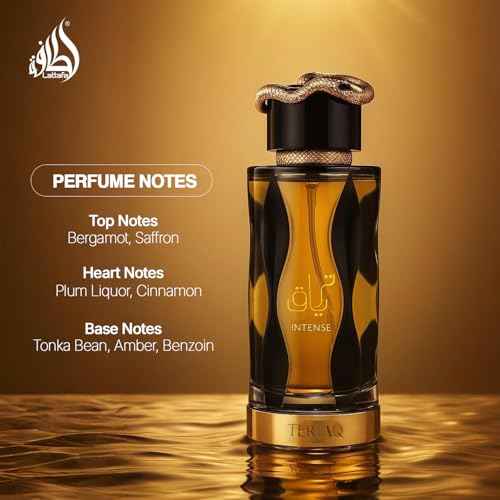 Lattafa Teriaq Intense for Unisex Eau de Parfum Spray, 3.4 Ounce / 100 ml