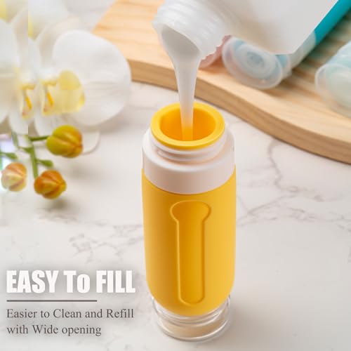 MODENGKONGJIAN Travel Bottles for Toiletries,TSA Approved Silicone Squeezable Travel Shampoo Bottles, 3oz Leak Proof Refillable Toiletry Cosmetic Containers £¨15 Pcs/Colorful£©