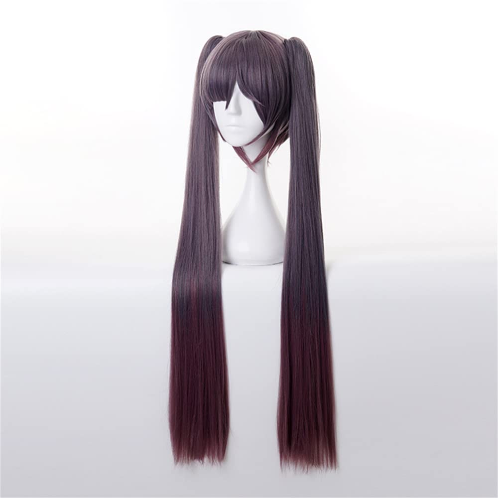 Mystylecos Anime Mona Cosplay Wig Genshin Impact Role Play Wigs Long Black Brown Hair