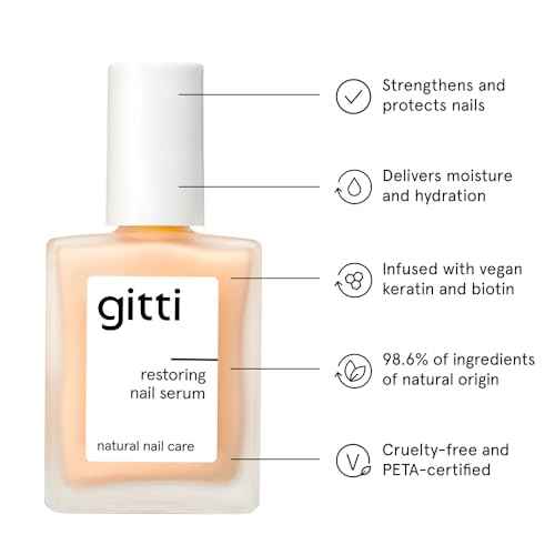 gitti Restoring Nail Serum I Natural Nail Care, Non-Toxic, Plant-based, 98% Natural Origin, Cruelty-Free, Vegan I Hydrating, Helps Strengthens Nails, Non-Greasy, Nail Recovery (0.5 fl oz)