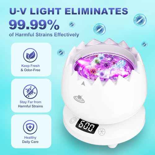 Ultrasonic Retainer Cleaner, 45kHz Denture Cleaner Machine, 4 Cleaning Modes, Removable Base, Dental Cleaning Pod for Mouth Guard/Night Guard/Braces/Aligner/Jewelry