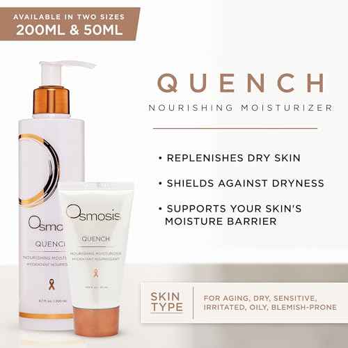 OSMOSIS QUENCH Daily Hydrating Facial Moisturizer Face Lotion with Jojoba Oil, Shea Butter, and Hyaluronic Acid, For Dry To Normal Skin