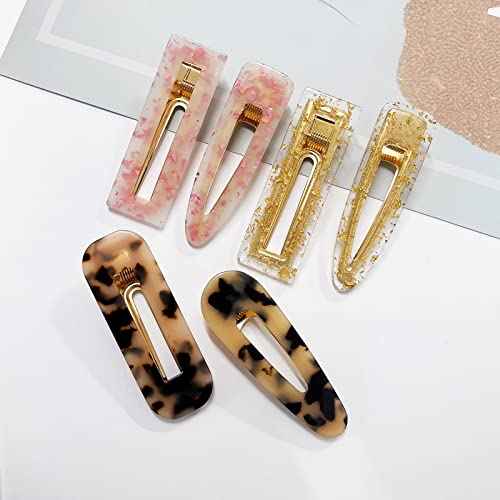 12 Pieces Acrylic Resin Marble Hair Clips Set, Decorative Pearls Hair Barrettes Sweet Decorative Bobby Pins Hairpin Headwear Hair Accessories Headwear for Women and Girls¡¦