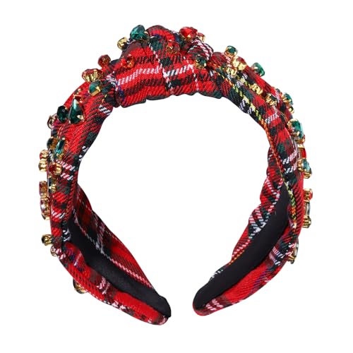 MOLOCH Christmas Headband for Women Christmas Reindeer Knotted Headband Jeweled Crystal Xmas Headband Christmas Decorations Gifts