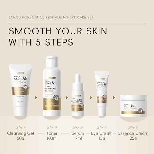 LAIKOU Korean Skin Care, Skin Care Set, Face Mask, Eye Mask, Lip Mask with Cleansing Gel, Toner, Eye Cream, Serum, Essence Cream for Women Teen Girls Mom Daughter Mother's Day Christmas Birthday