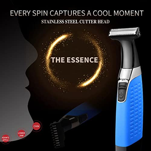 KEMEI Electric Razor, Beard Trimmer Men, Waterproof Beard Grooming,Cordless USB Rechargeable Body Groomer and Hair Remover for Eyebrow, Beard Facial& Body Hair for Men and Women,Blue