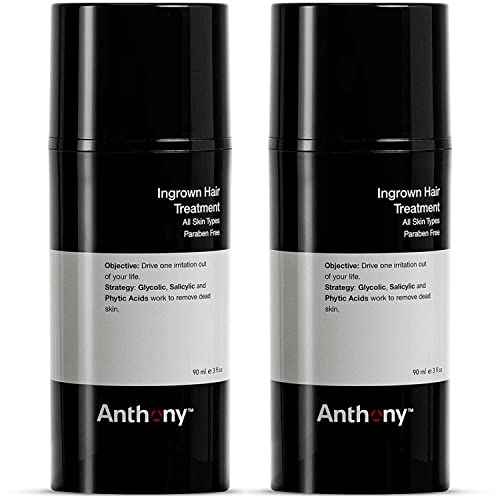Anthony Ingrown Hair Treatment for Men (Pack of 2) ? Gel Solution to Calm Down Razor Burn ? Scar and Redness Eliminator, Bump Removal ? 3 Fl. Oz