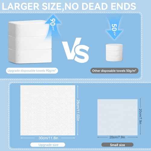 Compressed Towels Tablets 11.8¡±x11¡± (50 Count), Portable Compressed Disposable Washcloths for Travel, Soft Compressed Face Towel for Facial Daily Wash & Outdoor Activities Clean, Single Use