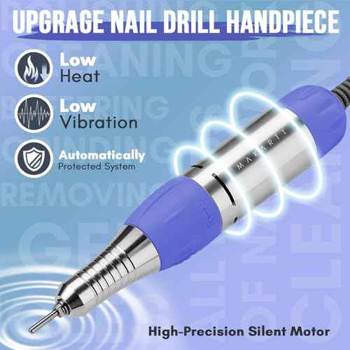 Makartt Nail Drill Electric Nail File JD700 Nail Drills for Acrylic Nails Professional 30000RPM Manicure Tools Nail Stuff Acrylic Nail Drill for Nail Dip Kit Acrylic Powder Poly Nail Gel B-01