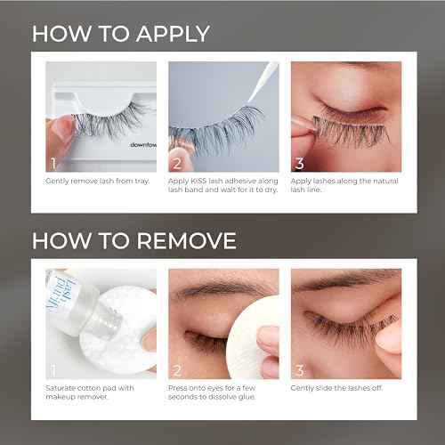 KISS Triple Push-Up, False Eyelashes, 'Babydoll', 12mm-14mm, Includes 4 pairs of false eyelashes, Easy to Apply, Reusable Lash Clusters