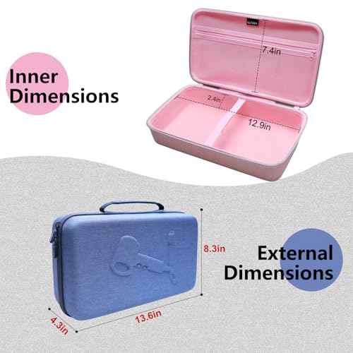 L LTGEM Hair Dryer Case Compatible with Dyson Supersonic Hair Dryer, Laifen SE/SE Lite, Slopehill 1902, Cosy Companions ZCY883, ANNE BETTY Blow Dryer Cases, Blow Dryer Storage Cases, Black(Case Only)