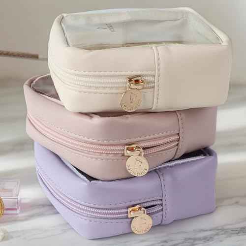 Pocmimut Makeup Bag,Mini Makeup Bag Cute Pouch Purse Organizer Travel Essentials,Clear Makeup Pouch for Car Accessories for Women,Pink