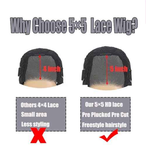 5x5 Glueless Wigs Human Hair Pre Plucked Body Wave Bob Wig Lace Front Human Hair Wigs for Black Women Ready to Wear for Beginners Pre Cut Lace Closure Wigs No Glue 16 Inch