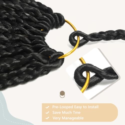 Poetically Boho Crochet Braids 18 Inch Goddess Box Braids Crochet Hair Boho Box Braids Crochet Hair Boho Crochet Braids With Curly Ends Black Pre Looped Bohemian Box Braids Crochet Hair for Women