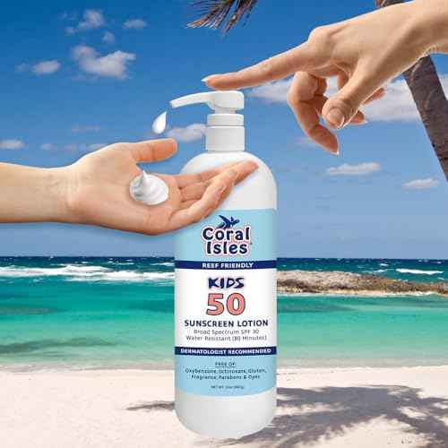 Rocky Mountain Sunscreen | SPF 50 Lotion for Kids Broad Spectrum UVA/UVB Protection | Hawaii 104 Act Compliant (Oxybenzone & Octinoxate Free) | Water Resistant 80 Min. |Quart With Pump (32 Fl Oz)
