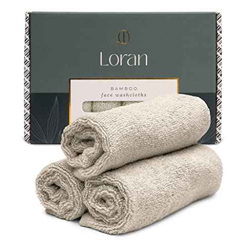Vanilla Facial Washcloths Set of 6 Soft Cloths 10¡± x 10¡± 100% Viscose Derived from Bamboo Spa-Like Feel Silky Face Cloth for Skin Cleansing