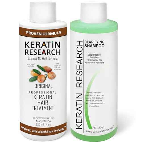 Brazilian Keratin Hair Straightening Complex (2x 120ml) - Blowout Long-Lasting Treatment with Argan Oil for Smooth, Professional Straightening Results - Keratin Research