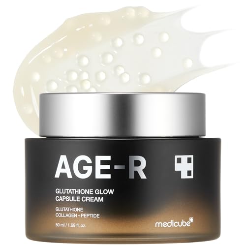 Medicube AGE-R Glutathione Glow Capsule Facial Cream - Instant Lifting Moisturizer - Collagen Peptide For Hydrating Glow - Improve Blemishes, Uneven Skin Tone - Korean Skin Care 1.69 fl.oz