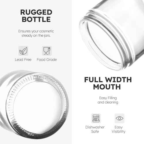Bumobum 2 oz Glass Jars with Lids, 7 pack Small Jars with White Labels & Inner Liners, Multicolor 60 ml Empty Round Cosmetic Containers for Sample, Powder, Cream, Lotion, Spice