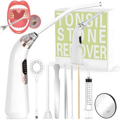 Voraiya Electronic Tonsil Stone Remover Vacuum, 5 Modes Tonsil Stone Cleaner Instant Suction Tool, 10 in 1 Tonsil Stone Removal Kit, Easy to Use, Fight Bad Breath