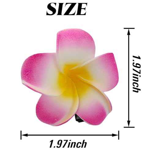 40PCS Frangipani Artificial Foam Hair Clips for Bridal, Wedding, Luau, Beach, Tropical Party Decorations
