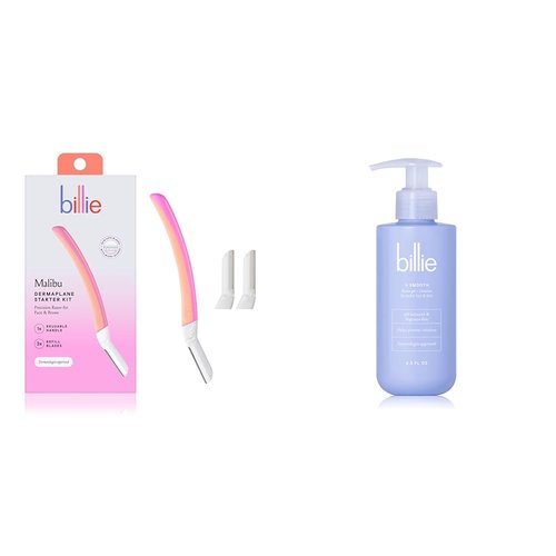 Billie Dermaplane Starter Kit + V Smooth Shave Gel & Cleanser for Pubic Hair & Skin - 6.5 oz.
