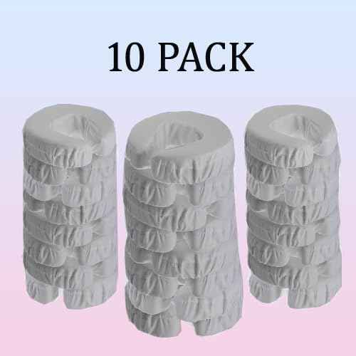 Pack of 10, Premium Microfiber Face Cradle Covers - Ultra Soft Fitted Massage Table Cradle Cover, Spa Table Headrest Protectors (Light Grey)