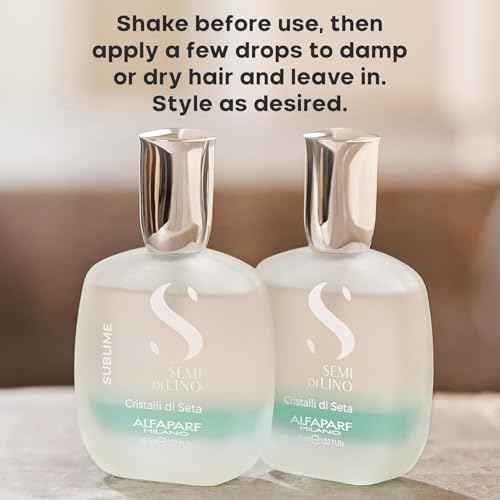Alfaparf Milano Semi Di Lino Sublime Cristalli Di Seta - Finishing + Smoothing Serum for Fine Hair - Nourishing Hair Oil to Protect & Add Shine - Professional Hair Care (1.52 oz / 45 ml)