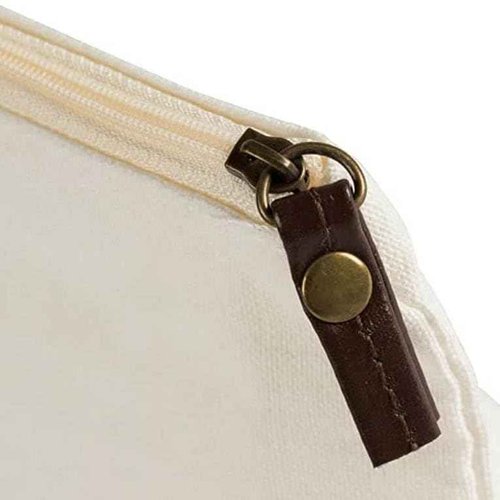 Juvale 12 Pack Canvas Makeup Bags with Zipper - Cotton Cosmetic Bags for Toiletries, DIY Crafts, Travel (White, 11.75 x 5.5)
