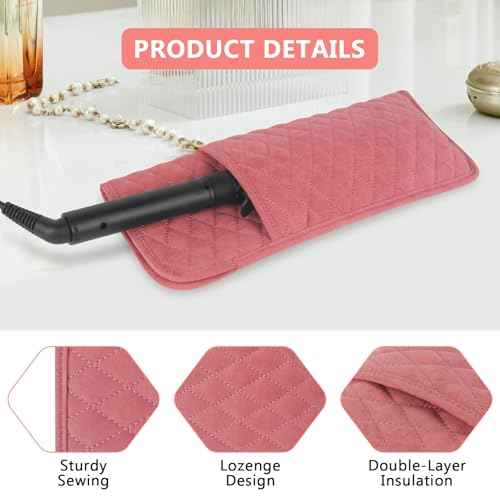 Heat Resistant Hair Tools Organizer Bag Portable Travel Storage Cover Case for Hair Straighteners, Curling Irons, Flat Irons and Hot Styling Tools(13.8" x 5.5")