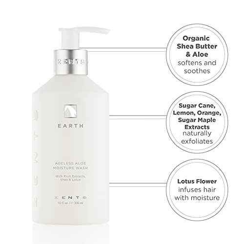 Zents Hand & Body Wash (Earth Fragrance) | Hydrating Anti-Aging Cleanser with Organic Shea Butter & Aloe for Dry Skin | Gentle & Nourishing | 10 fl oz