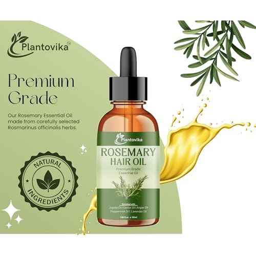 Rosemary Oil for Hair Growth, Enriched with Jojoba, Castor, Argan, Peppermint & Lavender Oils, Scalp & Hair Strengthening Treatment, 1.69 oz