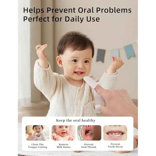 Baby Finger Toothbrush£¬Baby Tongue Cleaner Wipes for Infant Tooth and Gum Cleaning, 59Pcs Disposable Wipes Toothbrush for Newborn Oral Care