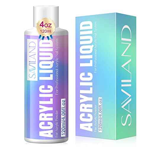 Saviland 4.06 oz Monomer Acrylic Nail Liquid ? 120ml Acrylic Liquid for Acrylic Powder Non-Yellowing Formula for Acrylic Nails Application Nail Extension & Carving Nail Starter Home DIY