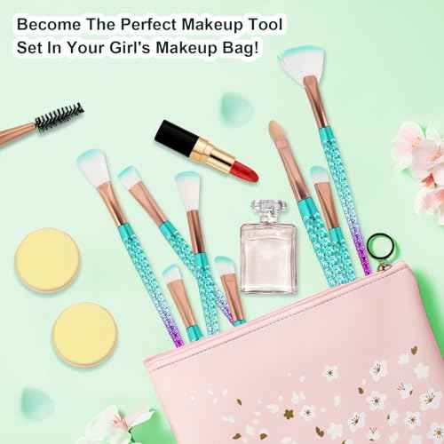 NICEMOVIC Stocking Stuffers for Girls, 20PCS Princess Kids Makeup Brushes Sets, Teen Girl Gifts Trendy Stuff Christmas Gift Ideas Cute Make Up Tool Set