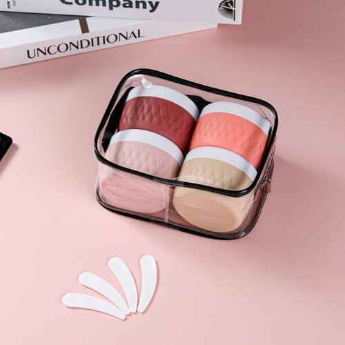 Travel Containers for Toiletries, Silicone Cream Jars BPA-Free, TSA Approved 3oz Travel Size Containers, Leak-proof Silicone Jars with Lid for Cosmetic Face Hand Body Cream (4 Pack)