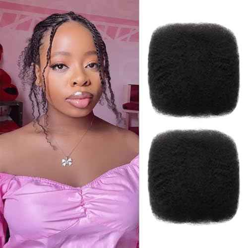 Afro Kinky Bulk Human Hair for Braiding Dreadlock Hair Twist Hair Extension 4C Afro Kinky Bulk Braiding Human Hair for Black Women Natural Color 16 Inch 100g