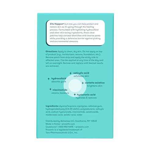 Proactiv Zits Happen¢ç Hydrocolloid Acne Patches, Pimple Patches for Face and Back Acne with Pore Cleansing Salicylic Acid, 90 Count
